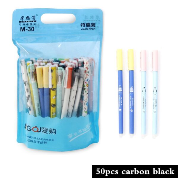 20/40/50/100Pcs/Set Cute Animal Erasable Gel Pens 0.5mm Black Blue Ink Gel Pen Set School&Office Writing Stationery supplies