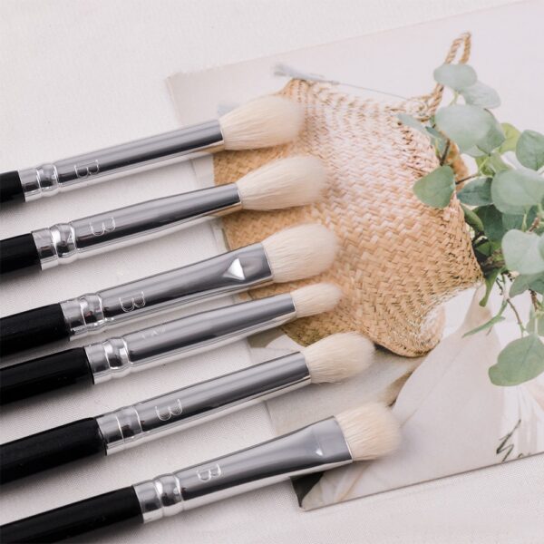 BEILI Professional 8pcs Classic Natural Eye Makeup Brushes Set Eye Shadow Eyebrow Blending Smokey Black Beauty Make up Brushes