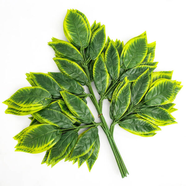 Xuanxiaotong 12pcs/set Green Mango Leaves Artificial Plants Tree Branches for Home party Decoration Wedding Scene Decor