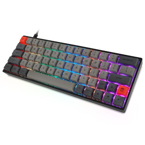 64-Key Keyboard RGB Backlit Mechanical Gaming Keyboard NKRO Bluetooth 5.1 Type-C Dual Mode PBT Keycap Gateron Optical Switch