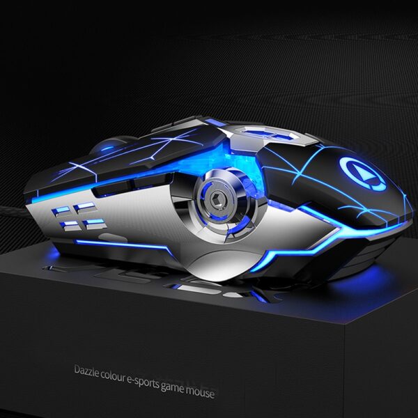 Wired Mechanical Mouse Gaming Mouse Mute Ergonomics with RGB Light for PC Computer Laptop Game Right Hand Dazzle Color E-sports