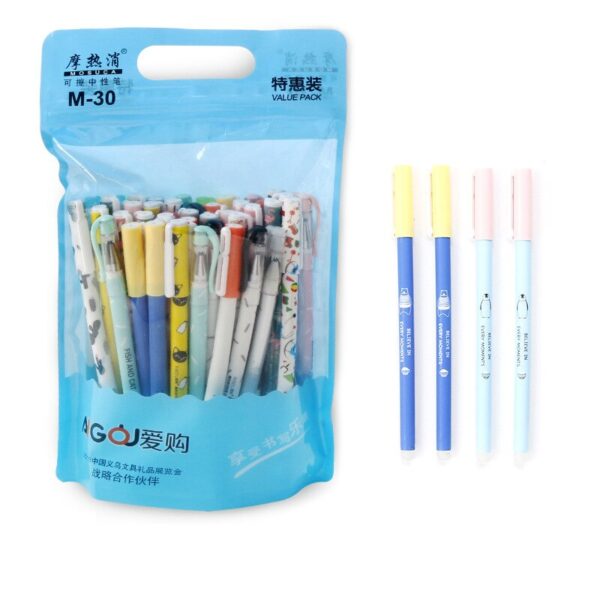 20/40/50/100Pcs/Set Cute Animal Erasable Gel Pens 0.5mm Black Blue Ink Gel Pen Set School&Office Writing Stationery supplies