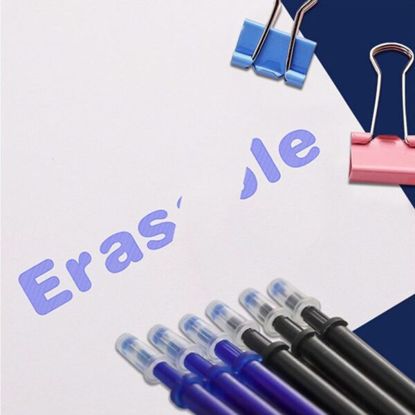 200Pcs Erasable Pen Refills Set Blue Black Ink Writing Gel Pens Refills Washable handle for School Office Stationery Supplies