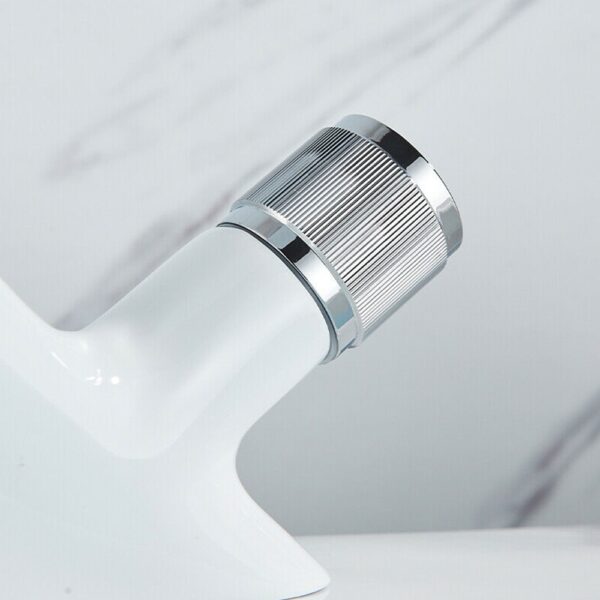 Creative Waterfall White Basin Faucet Hot&Cold Water Single Holder Bathroom Sink Mixer Taps Home Improvement Kitchen Accessories