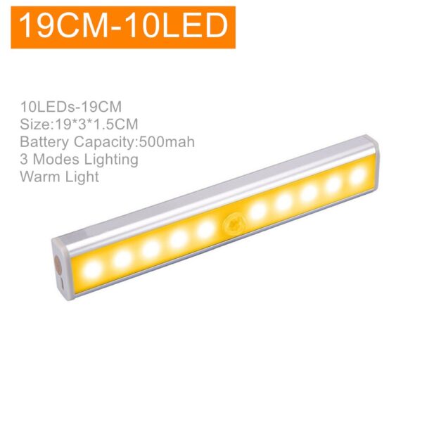 19/30/40CM USB Rechargeable Motion Sensor Led Closet Lights for Bedroom Magnetic Wall Light for Kitchen Cabinet Closet Stairway