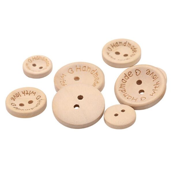 140Pcs Multi-Size Natural Color 2 Hole Wooden Buttons Handmade Sewing Accessories Buttons Decoration Button for Clothes