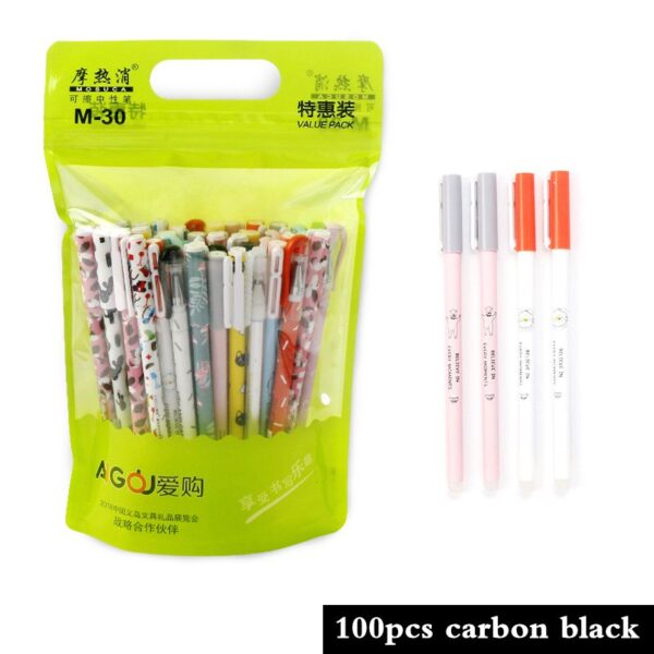 20/40/50/100Pcs/Set Cute Animal Erasable Gel Pens 0.5mm Black Blue Ink Gel Pen Set School&Office Writing Stationery supplies