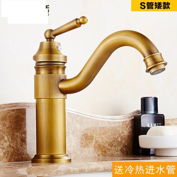 Antique Diverter Basin Faucet Mixer Gold Retro Bathtub Basin Faucets Sink Waterfall Torneira Banheiro Home Improvement EA6TPL