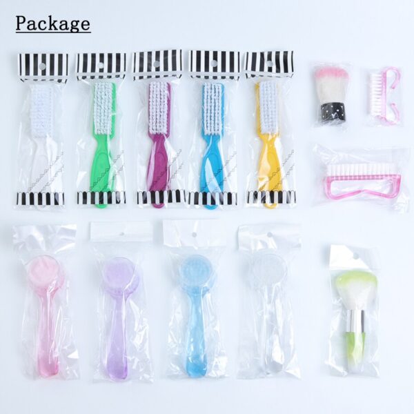 1pcs Cleaning Brush Nail Art Dust Powder Remove Cleaner Soft Plastic Brushes Manicure Makeup Nails Accessory Clear Tools NL095