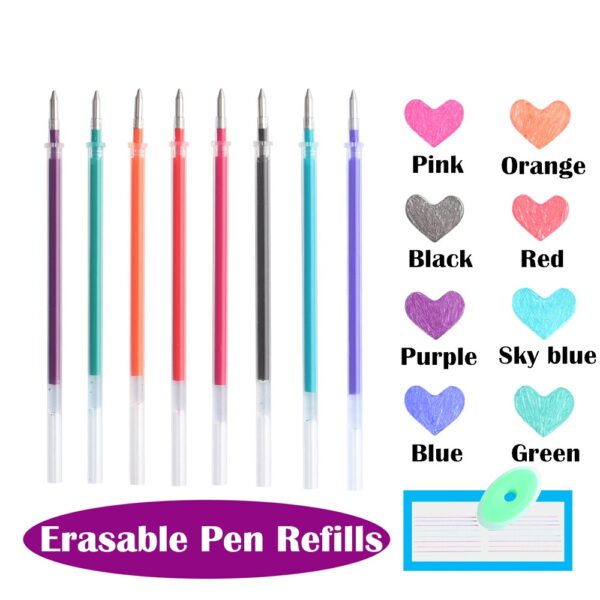 20Pcs Erasable Gel Pen Refill Rod 0.5mm Washable Handle Magic Erasable Pen Refills For School Writing Tools Kawaii Stationery