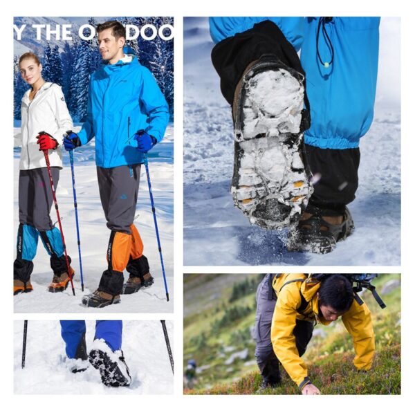 Mosodo 1pair Anti-Skid Snow Ice Gripper Winter Unisex Shoe Cleats Grips Spikes Crampons Fishing Climbing Anti Slip Shoes Cover