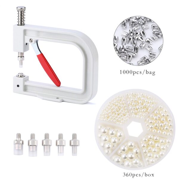 Manual Fixing Pearl Setting Machine Pearl Bead Rivet Setter Tool ABS Round Imitation Pearl Beads 4mm-8mm for Clothes,Crafts