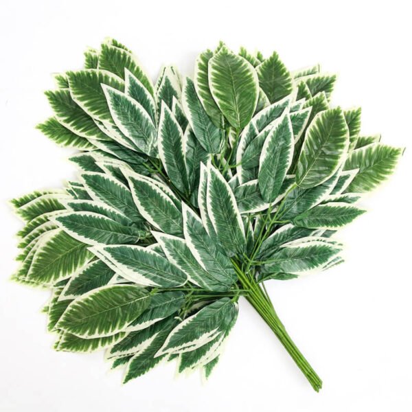 Xuanxiaotong 12pcs/set Green Mango Leaves Artificial Plants Tree Branches for Home party Decoration Wedding Scene Decor