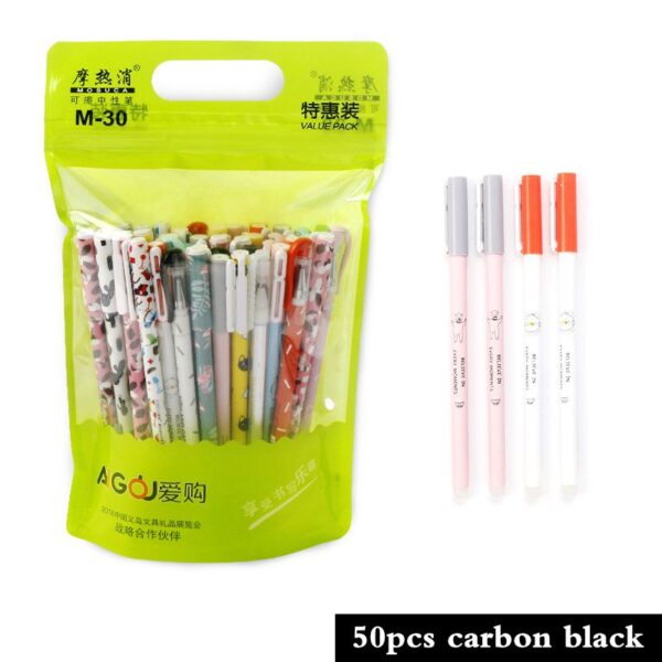 20/40/50/100Pcs/Set Cute Animal Erasable Gel Pens 0.5mm Black Blue Ink Gel Pen Set School&Office Writing Stationery supplies