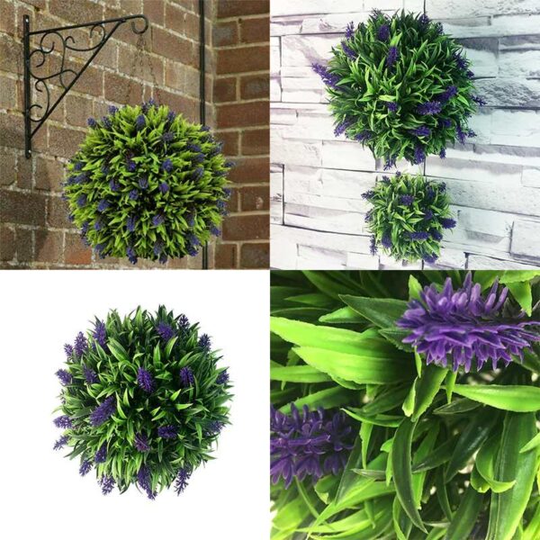 20/25/30CM Artificial Purple Lavender Hanging Topiary Ball Handicraft Wall Decor Artificial Plastic Flower Plant Ball