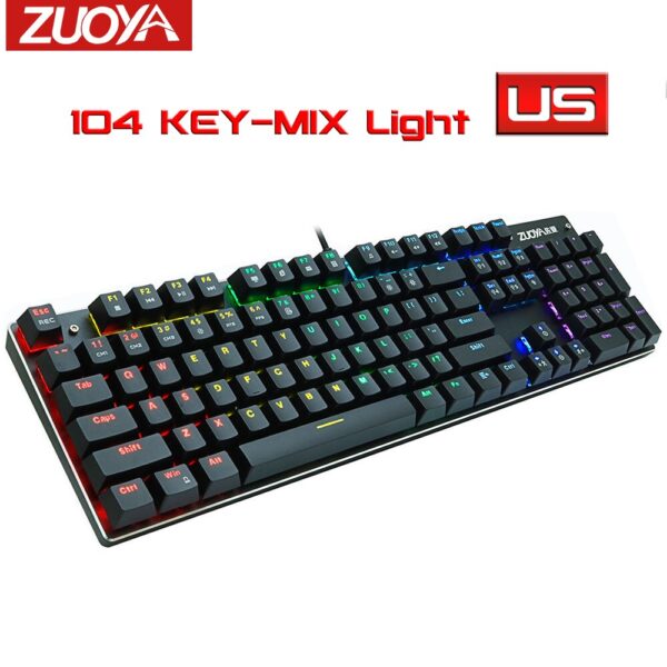 ZUOYA Mechanical Keyboard RGB Mix Backlit Wired Gaming Keyboard Anti-ghosting Blue Red Switch For Game Laptop PC Russian US