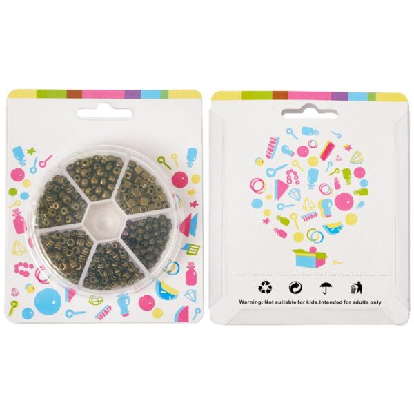 360pc/box 6 compartments Tibetan Style Bead Spacers Mixed Shapes Antique Bronze DIY Jewelry Making Handicrafts Supplies 8x2cm