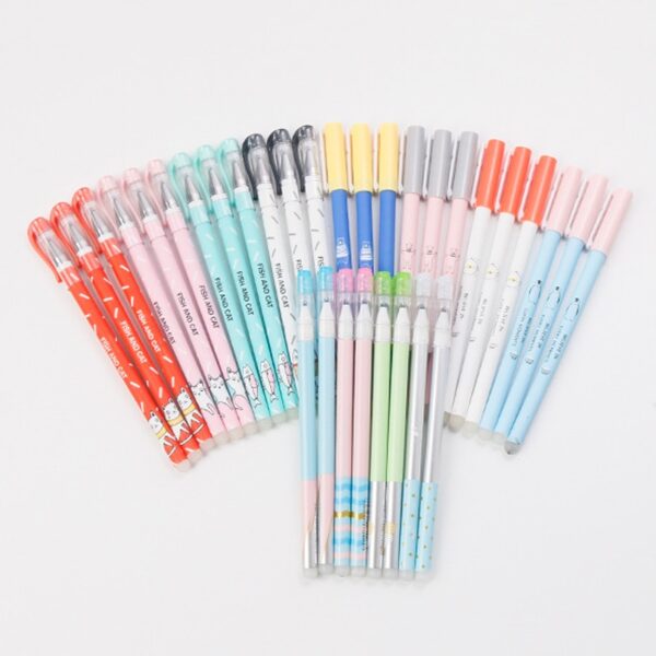 20/40/50/100Pcs/Set Cute Animal Erasable Gel Pens 0.5mm Black Blue Ink Gel Pen Set School&Office Writing Stationery supplies
