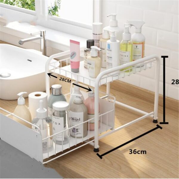 Drawer Organizer Cabinet Basket Pull Out Under The Sink Desktop Kitchen Bathroom Storage