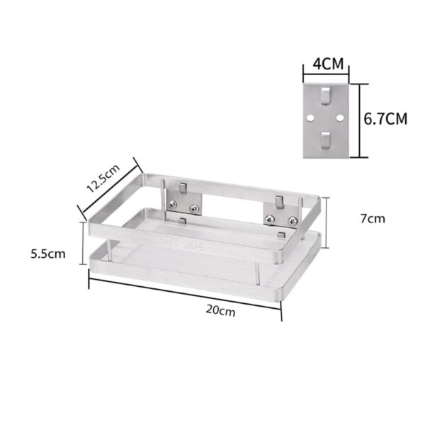 Kitchen Wall Shelf Storage Organizer Shelf Spice Rack Punch Free Stainless Steel Storage Shelves Rack for Kitchen Bathroom