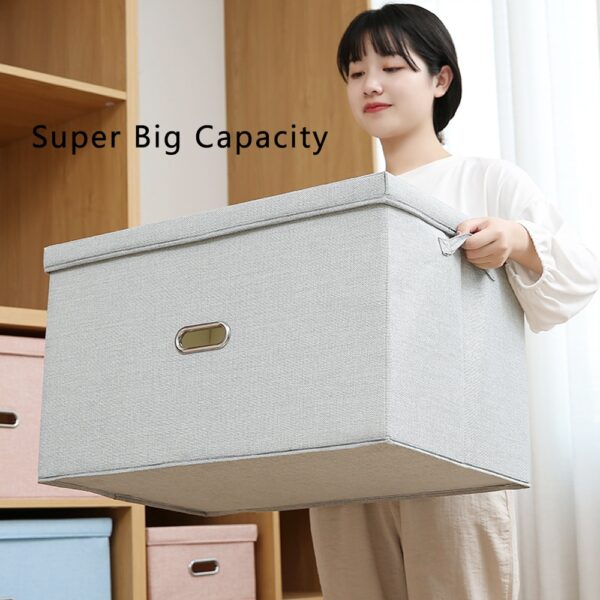 Multiple Models/Brand New/ Large Capacity Cotton Linen Folding Storage Box With Lid Clothing/Toy Storage Household Organization