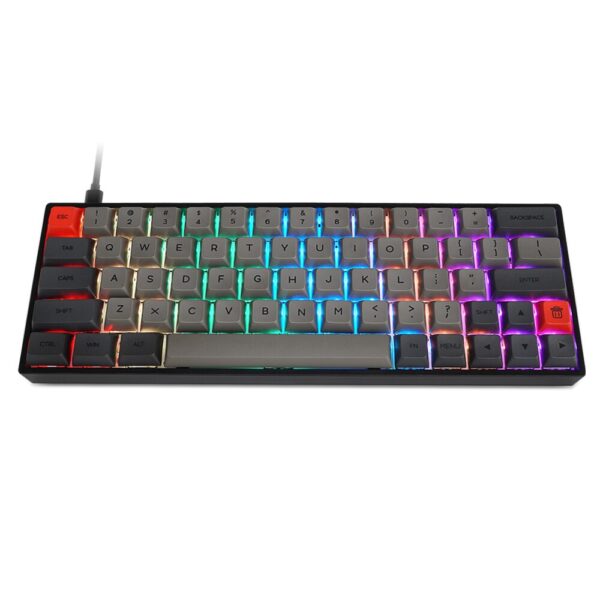 64-Key Keyboard RGB Backlit Mechanical Gaming Keyboard NKRO Bluetooth 5.1 Type-C Dual Mode PBT Keycap Gateron Optical Switch