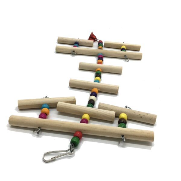 1PC natural wooden parrot toy bird color beads bird supplies habitat stand hanging string hanging string pet cage parrot toy