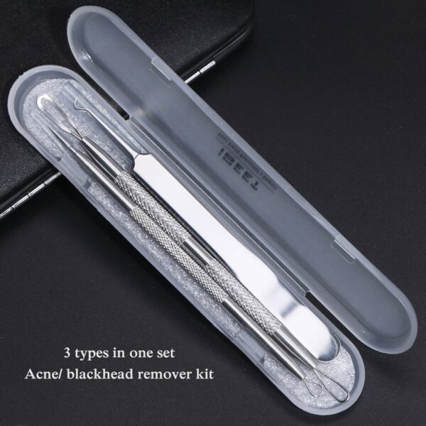 Acne Remover Toolkit Blackhead Pimple Cleaning Needles Comedones Squeezing Tweezers Facial Kit Beauty Care Makeup Tools BEMP01-1