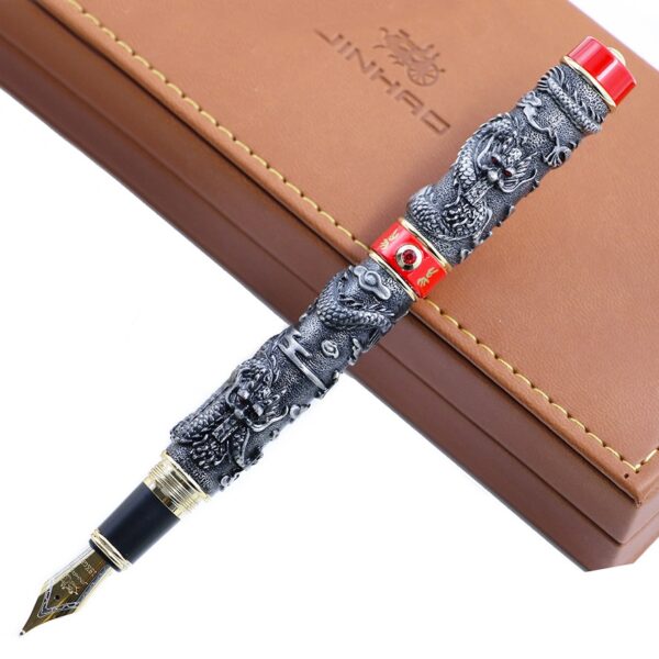 High Quality Luxury JinHao Dragon Fountain Pen Vintage Ink Pens for Writing Office Supplies Stationery Gift caneta tinteiro
