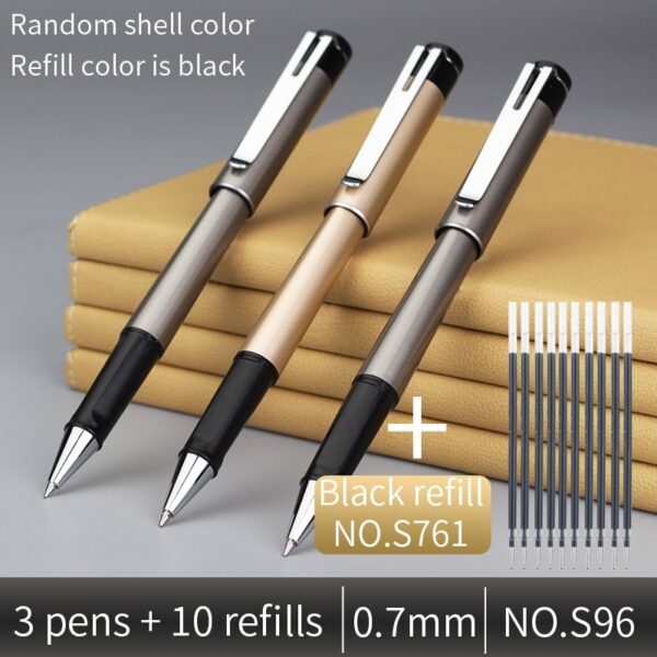 Deli Gel pen Send refill Business Office ABS 0.5 signing pen 0.7 Bold Carbon pen black write 1.0 student Signature pen set