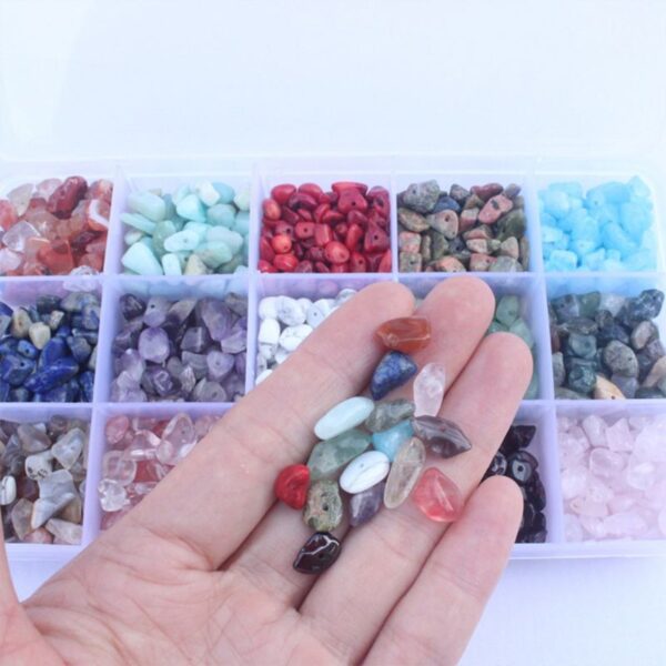 15 Color Assorted Gemstone Beads Irregular Shaped Natural Chips Kits for DIY Craft Bracelets Necklaces Pendant Jewelry Making