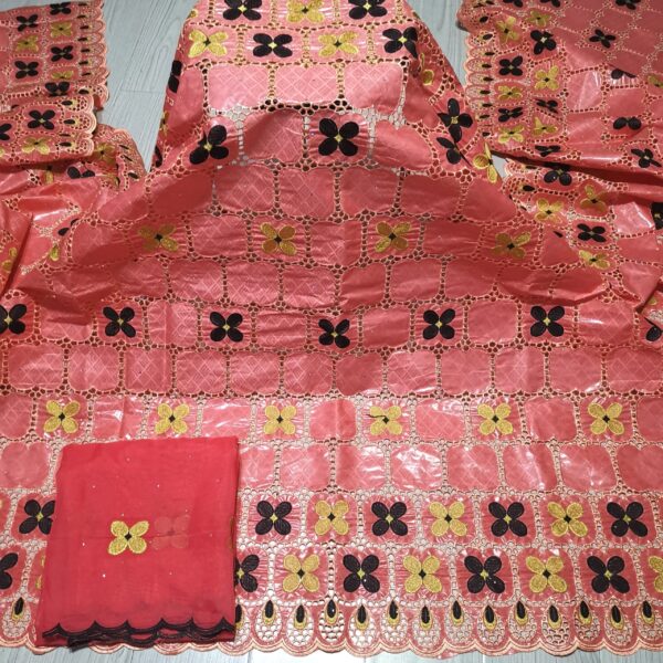 7yards African Bazin Riche Lace Fabric New Design Embroidered High Quality French Lace With Stones Guinea Brocade Fabric