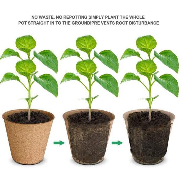 102 Pack Peat Pots for Garden Seedling Tray 3 inch Eco-Friendly Organic Germination Seedling Trays Biodegradable