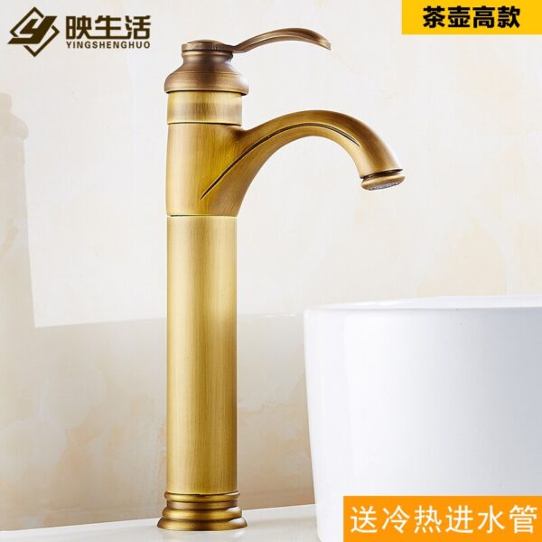 Antique Diverter Basin Faucet Mixer Gold Retro Bathtub Basin Faucets Sink Waterfall Torneira Banheiro Home Improvement EA6TPL