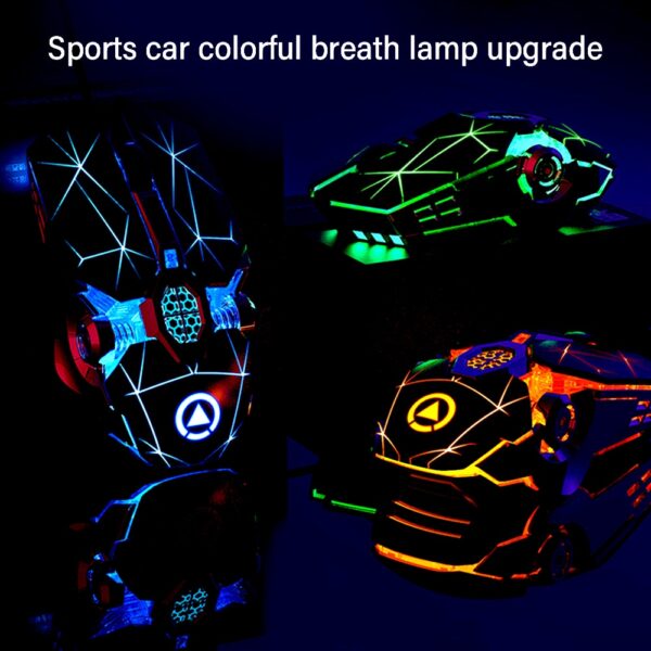 Wired Mechanical Mouse Gaming Mouse Mute Ergonomics with RGB Light for PC Computer Laptop Game Right Hand Dazzle Color E-sports