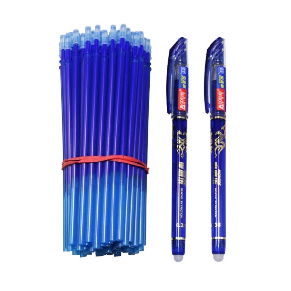 52Pcs/Set 0.38mm Erasable Refill Rod Washable Handle Blue/Black/Red Ink Gel Pen School Office Writing Supplies Kawaii Stationery