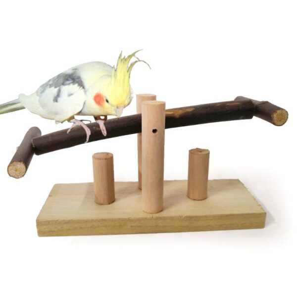 Parrot Bite Toy Wooden Seesaw Rocking Chair Stand Bar Swing Bird Parakeet Cockatiels Conures Perches Playground Pet Supplies