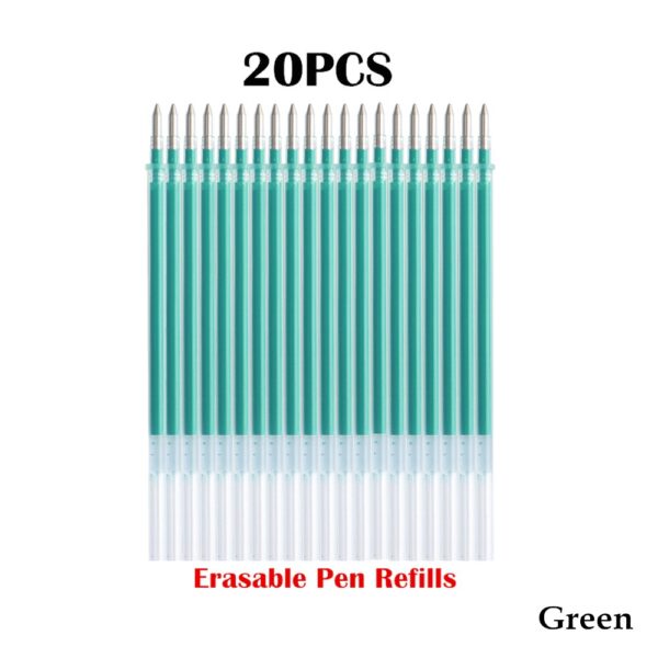 20Pcs Erasable Gel Pen Refill Rod 0.5mm Washable Handle Magic Erasable Pen Refills For School Writing Tools Kawaii Stationery