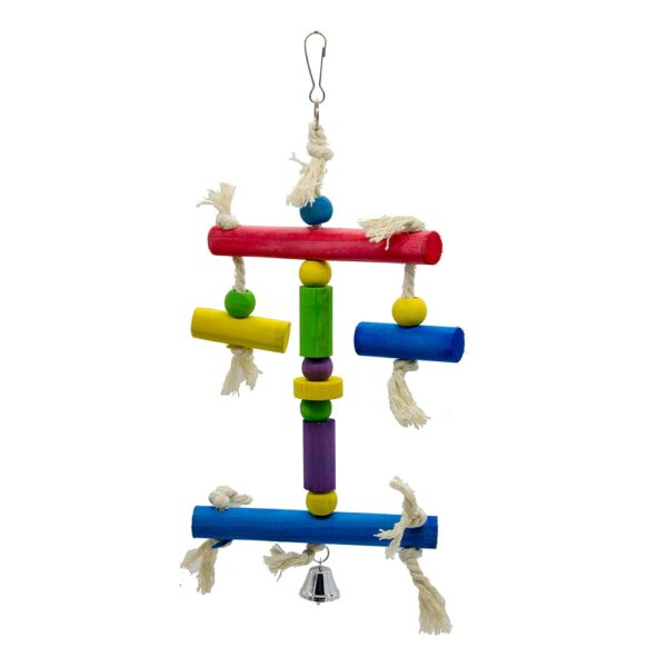 1PC natural wooden parrot toy bird color beads bird supplies habitat stand hanging string hanging string pet cage parrot toy