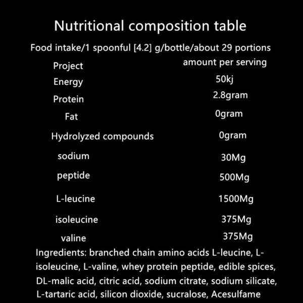 Branched chain amino acids bcaa amino acid powder men's sports supplement nutrition delay fatigue promoting hormone release para