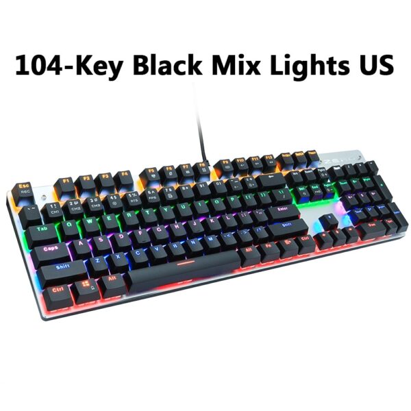 METOO zero Wired Gaming Mechanical Keyboard Game 87/104 Anti-ghosting Russian/US Blue Black Red switch Backlit For pro gamer Lap