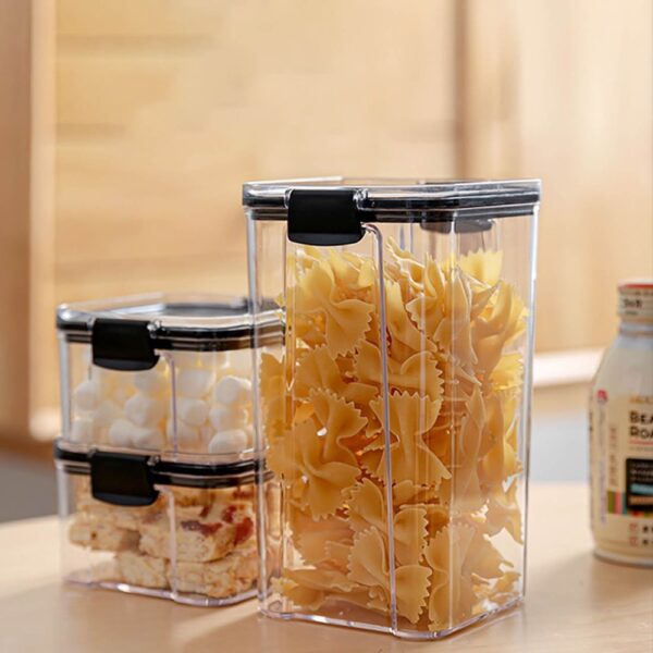 Food Storage Container Plastic Kitchen Refrigerator Noodle Box Multigrain Storage Tank Transparent Sealed Cans 460-1800ml
