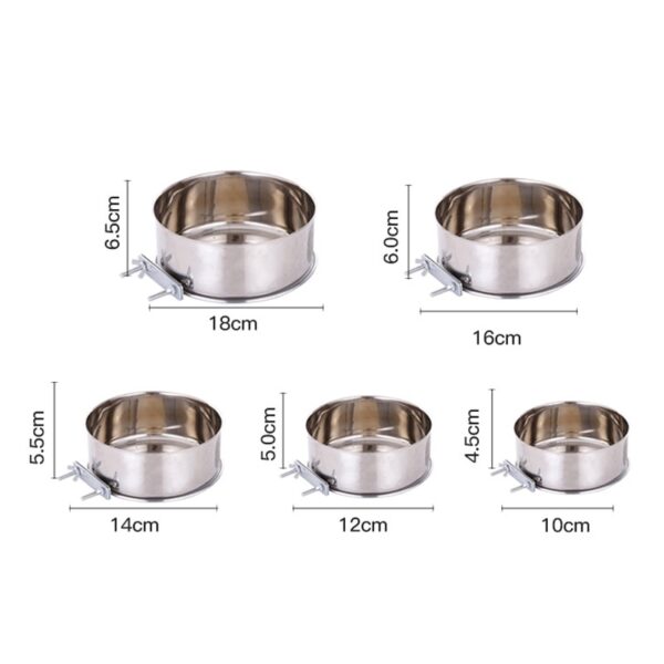 Stainless Steel Dog Cat Hanging Bowl Can Hang Stationary Dog Cage Bowls Durable Puppy Kitten Feeder Water Food Bowl Pet Supplies