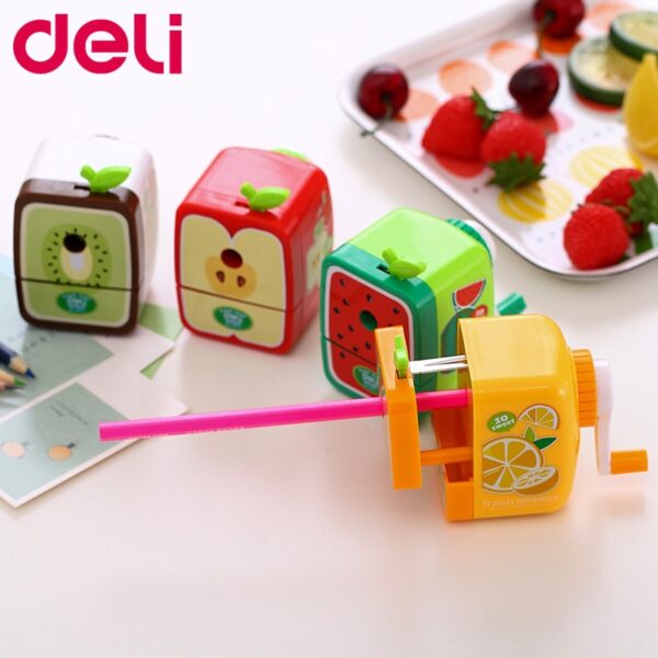 Fruit Cute Pencil Sharpener Manual Deli Crank Mechanical Accessories Desk Stationery School Supplies Office School Sharpene 0671