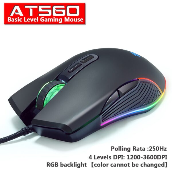 Original Wired Profession Gaming Mouse Mice 3600/7200DPI RGB Backlight LED Optical Sensor 7 Button For Laptop Computer PC Gamer
