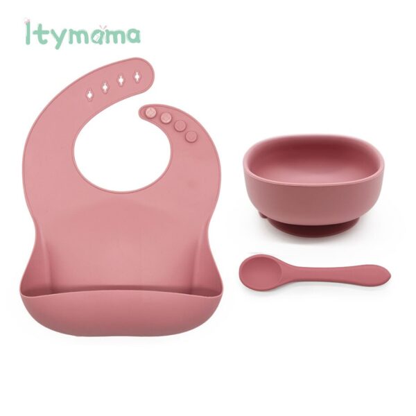 Baby Silicone Feeding Plate Platos Set Baby Bibs Suite Fashionable Children's Dishes Bowl Baby Tableware BPA Free Baby Plate