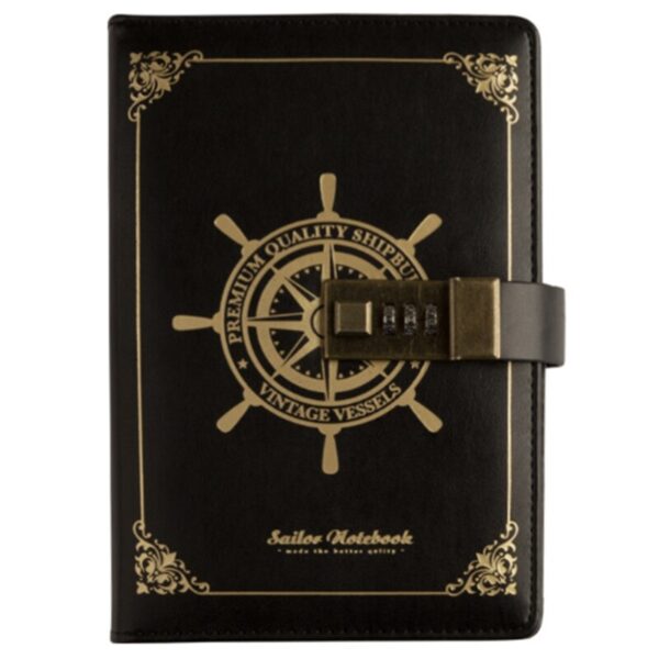 B6 Vintage Notepad Notebook Diary Daily Memos Planner Agenda Notebook Pu Leather Sketchbook with Lock Office Student Password