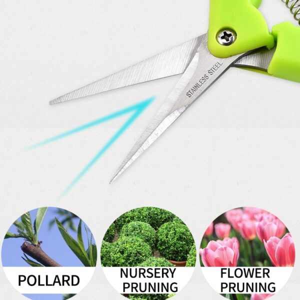 Garden Household Potted  Weed Branches Small Scissors Pruning Shears Fruit Picking Scissors Gardening Tools Steel Blades