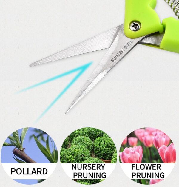 Garden Household Potted Weed Branches Small Scissors Pruning Shears Fruit Picking Scissors Gardening Tools Steel Blades