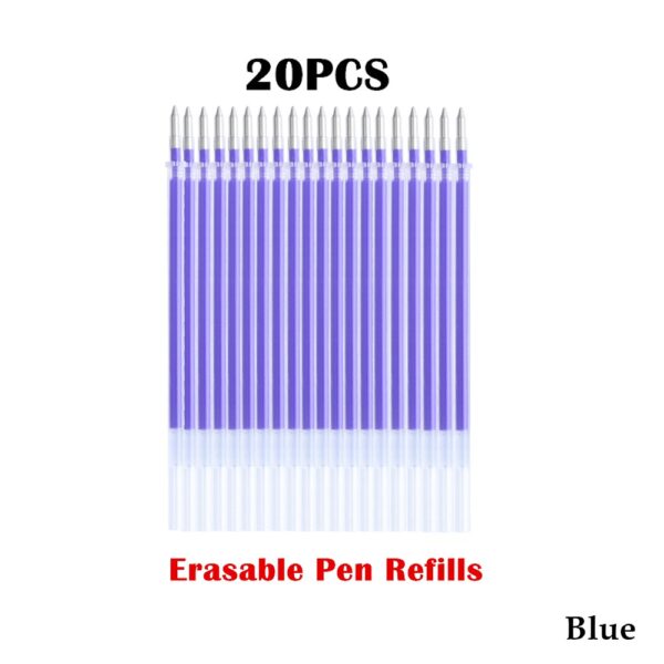 20Pcs Erasable Gel Pen Refill Rod 0.5mm Washable Handle Magic Erasable Pen Refills For School Writing Tools Kawaii Stationery